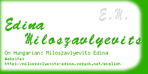 edina miloszavlyevits business card